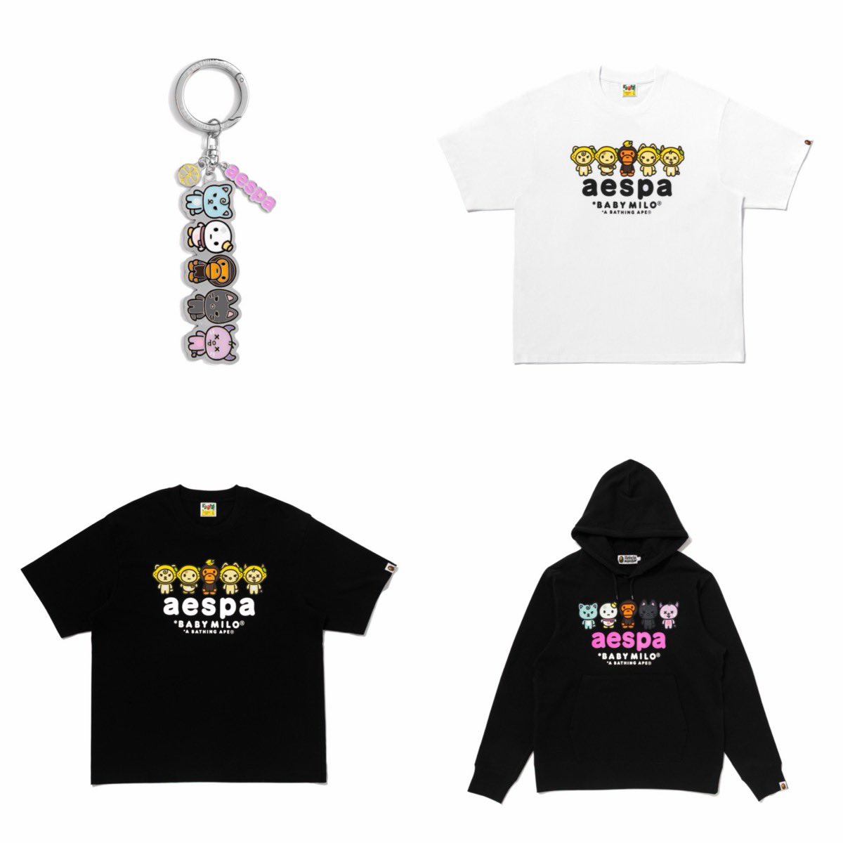 uptod4te's tweet photo. aespa x BAPE® コラボコレクションが現地時間8月1日（日本時間8月2日AM1:00）より発売 【 エスパ ベイプ 】
https://t.co/OR0OSptC6F https://t.co/VEdkfqNYSj
