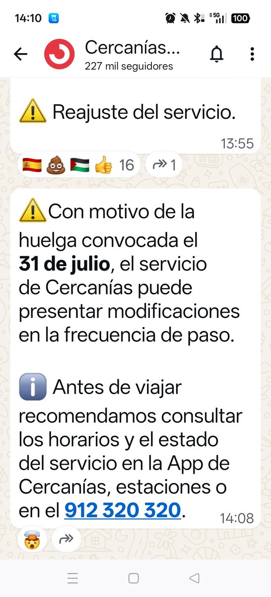 barzar1970's tweet photo. Teneis obligación de informar en los comunicados oficiales, sdan cuales sean, de cuales son los porcentajes de servicios mínimos, pero esta visto que vosotros no estáis para cumplir los reglamentos.
@CercaniasMadrid https://t.co/rlmXag2UpX