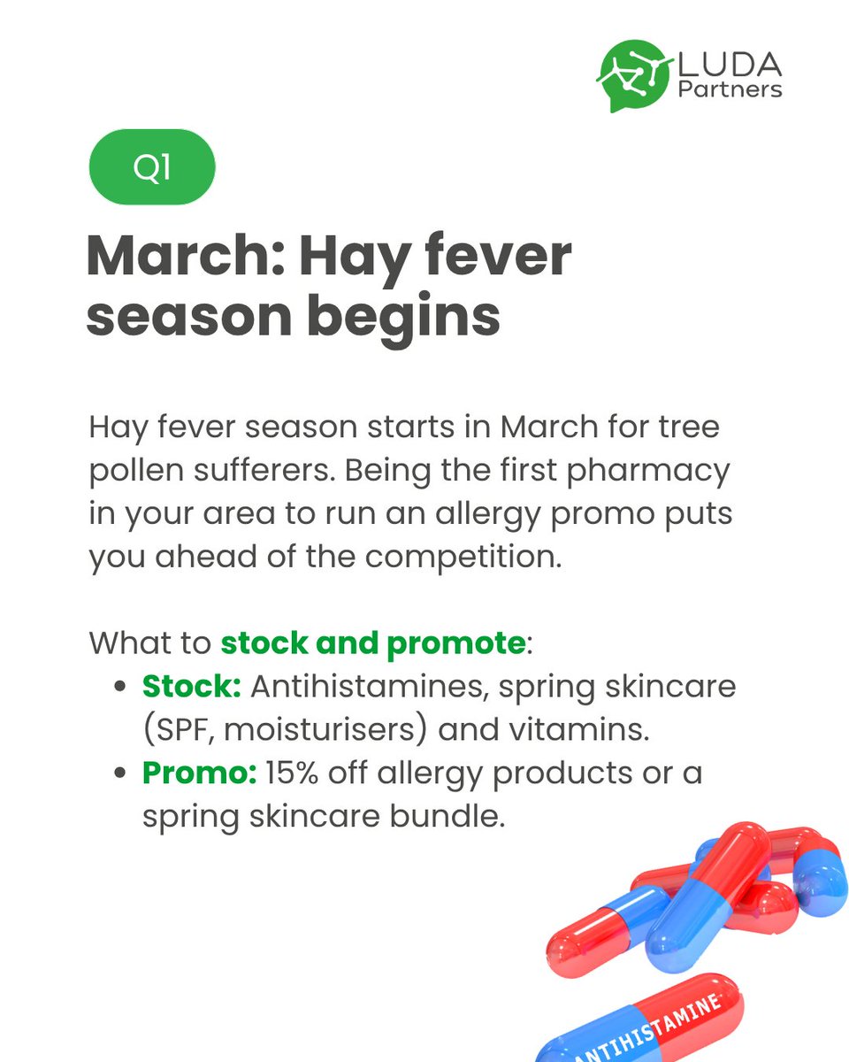 ludapartners_uk's tweet photo. Never miss a peak sales period in your pharmacy. 📈
Download our FREE 2026 Seasonal Calendar: 🗓️ 12-month strategy guide 🖨️ Ready-to-print team wall planner
Get yours here 👇 https://t.co/ikgr3RGnzg
#HealthcareRetail #DeliveryApps #JustEat #UberEats #Deliveroo #PharmacyGrowth https://t.co/vlqYjMtko7