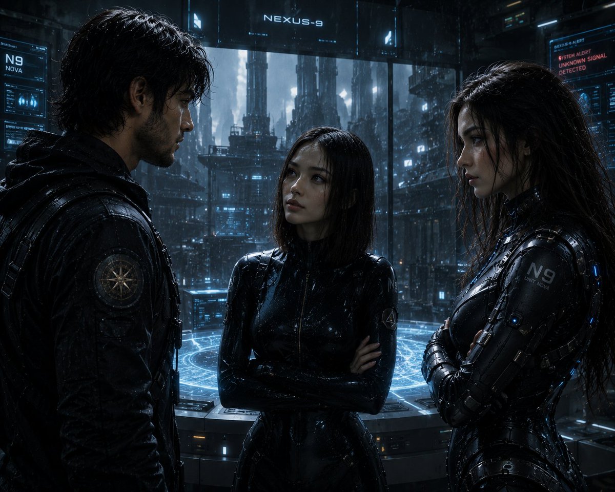 ProjectEteria's tweet photo. Kael looked at the two women in silence.
"One of you hides the past."
Lyra's expression didn't change.
"And the other?"
Nova met his eyes.
"I was built to protect the future."
A cold voice echoed through Nexus-9.
WARNING: UNKNOWN SIGNAL DETECTED.
For the first time...
No one spoke.
#Eteria #SciFi #Lyra #Nova #Kael