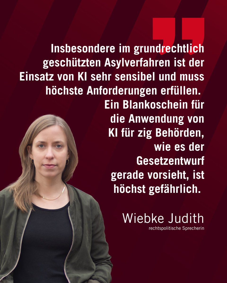 ProAsyl's tweet photo. Das Bundeskabinett hat heute den Gesetzentwurf zum Einsatz von KI in Asyl-, Visa- und Aufenthaltsverfahren beschlossen. Für PRO ASYL ist klar: https://t.co/DQBNhxI8Z2