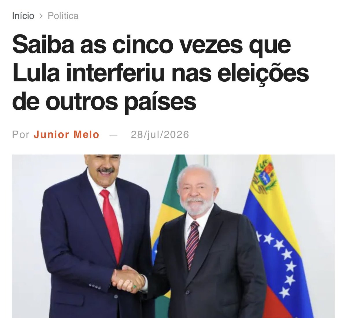 RafaelFontana's tweet photo. Lula interferiu diretamente nas eleições de cinco países: 
Venezuela, Uruguai, Colômbia, Estados Unidos e Argentina.

Toda essa narrativa agora do PT resume-se ao conhecido "acuse-os do que você faz", a velha tática leninista. https://t.co/sbSUchkaoc