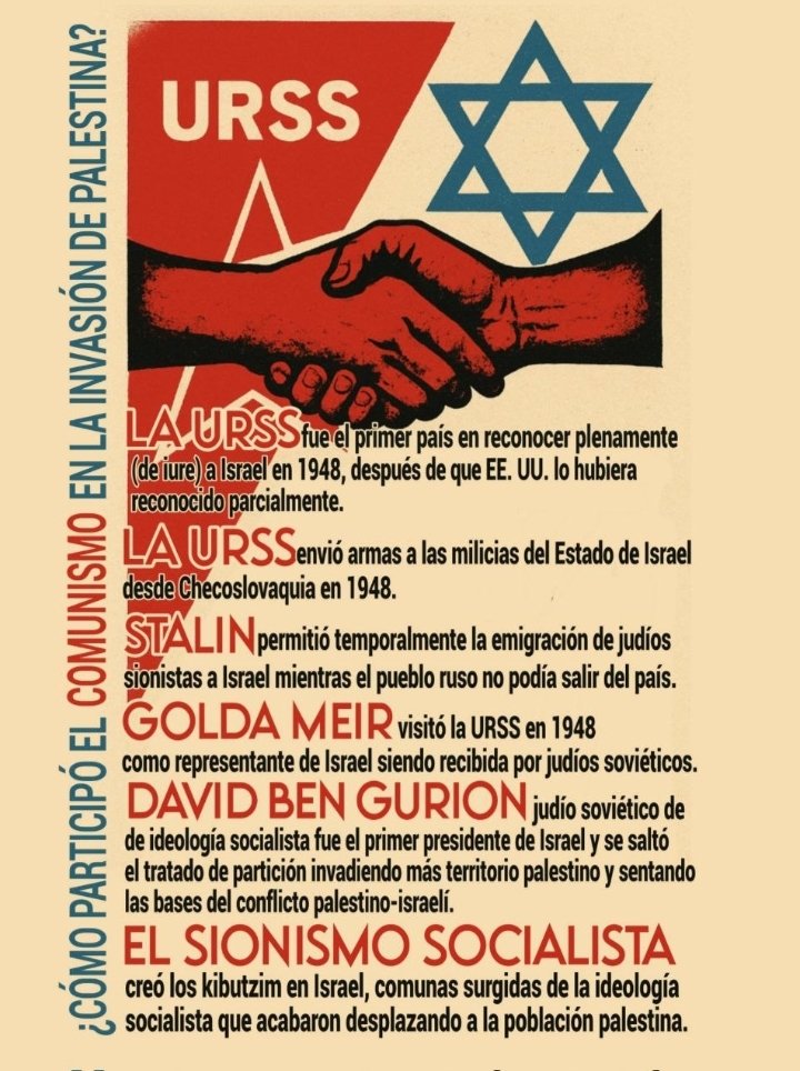 nshispanos's tweet photo. Sin los comunistas, no existiría el estado de Israel. 

El sionismo moderno tiene sus orígenes dentro de ideologos del comunismo y la izquierda como Moses Hess, que fue uno de los precursores del comunismo alemán y el abuelo del sionismo político moderno. Hess fue el que convirtió a Marx y a Engels hacia el socialismo y colaboro con ellos. Luego escribio Roma y Jerusalén donde dejo las bases del sionismo, mucho antes que Theodore herz en el Estado Judio. De Hess viene lo que se conoce como Sionismo socialista. 

La URSS apoyo la creación del estado de israel y le dio armas para mat4r palestinos 👇🏻👇🏻