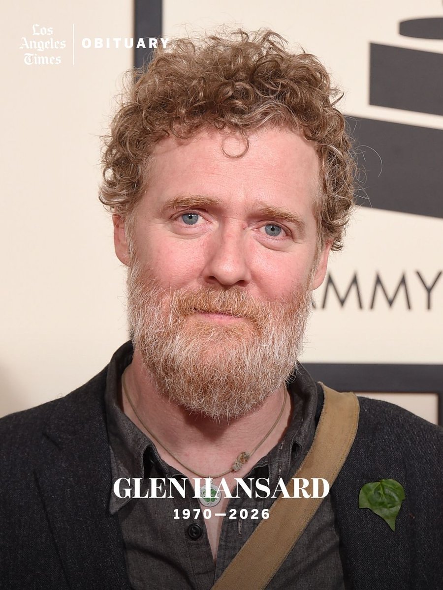 latimes's tweet photo. Irish singer-songwriter Glen Hansard, best known for starring in the 2007 indie darling “Once” and winning an Oscar for “Falling Slowly,” the film’s original song along with co-star Markéta Irglová, has died. He was 56.

https://t.co/xE2DfGVfvL https://t.co/DxpRNRL5MV