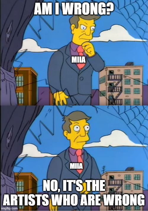 Questionableman's tweet photo. @MiiaTzu I think your attitude is part of the reason artists don't want to take your commissions. https://t.co/cThrZFvvTB