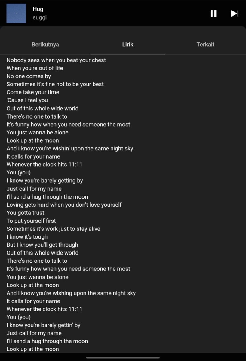 fujikaize's tweet photo. i've been replaying this song non-stop since last week bcs this song feels like a warm, tight hug I never had 😔

*an embrace for a hurting &amp; tired me :') https://t.co/iivtSt7brQ
