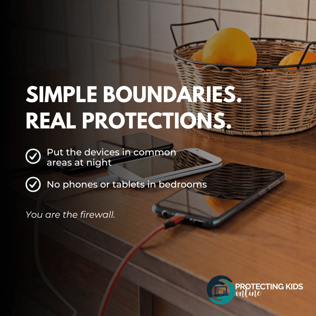 PKOproject's tweet photo. One of the simplest things parents can do right now:

☑️Put the devices in common areas at night.
🚫No phones, tablets, or labtops in bedrooms.

This reduces late-night scrolling, secret conversations, and unsupervised access...without any new laws, age verification, or government databases required.

Small habits like this are what actually protect kids.

You are the firewall.

What’s one boundary you’ve set in your home that has made a real difference?

Share below 👇