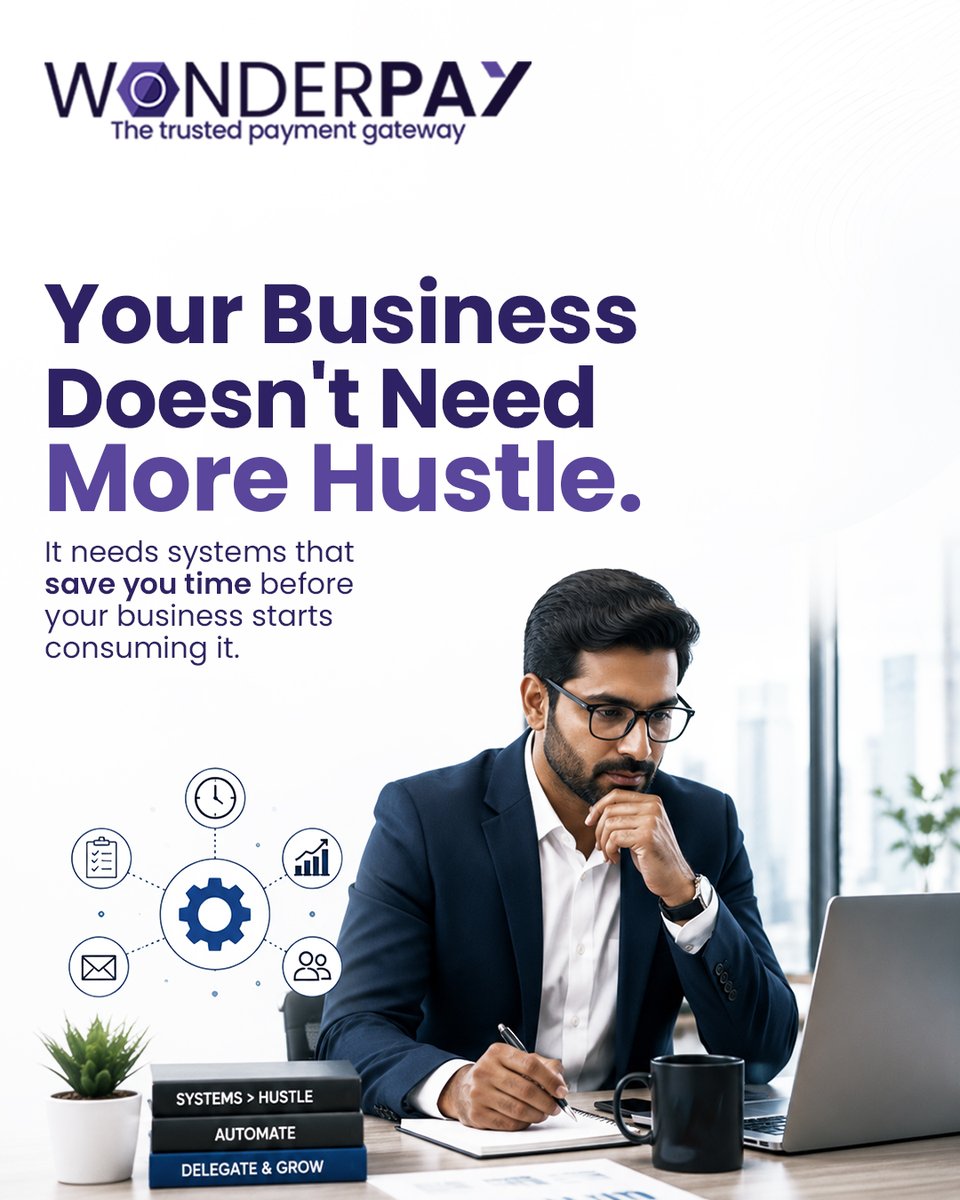 wonderpaytec's tweet photo. Most businesses do not stall from a lack of effort - they stall from a lack of systems.

Manual payment tasks quietly consume leadership bandwidth. 

Swipe through to see why high-growth founders automate financial operations early.

#Fintech #PaymentInfrastructure #B2BPayments https://t.co/oPLm7z40yx