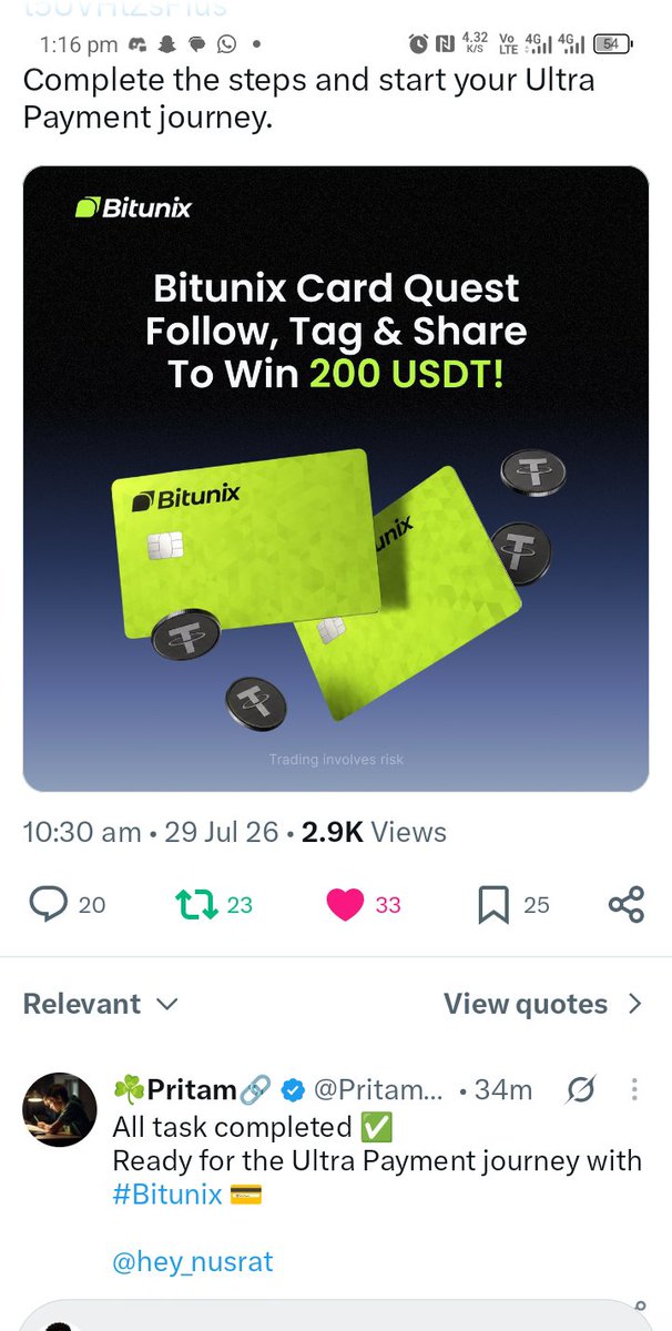 Shariq3x's tweet photo. @BitunixOfficial ✅ followed @BitunixOfficial 

✅ Liked&amp; RT 

@khan_sefan20128 

Good luck! https://t.co/1gWiERrTEE