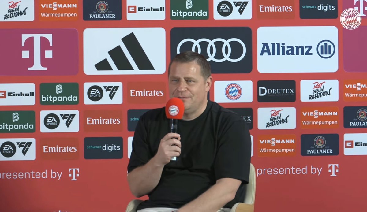 iMiaSanMia's tweet photo. Eberl on Michael Olise/Real Madrid rumours: "We've stayed in touch with Michael throughout the World Cup. We asked him if he wanted to wear number 11, like he does for the national team, but he wanted to keep number 17. The speculation kept circulating, but there's nothing to it, and he'll be back as normal after his vacation. We're simply happy to have such a player."
