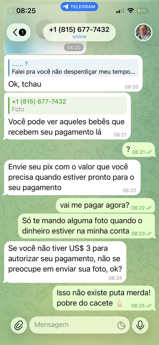 Neeenna33's tweet photo. Todos desse tipo são golpistas. Não percam o seu tempo com isso https://t.co/pSG1fcPY6a