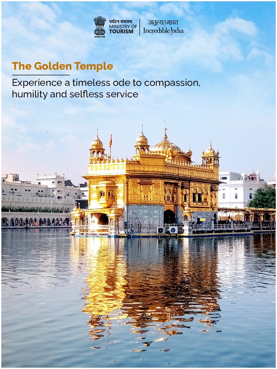 incredibleindia's tweet photo. Home to the #GoldenTemple, historic landmarks and vibrant cultural traditions, Amritsar offers a journey through the rich heritage of Punjab.

Discover iconic heritage sites, wander through lively bazaars, experience the city's enduring traditions, and savour the authentic flavours of Amritsari cuisine. Every experience reflects the history, culture and spirit that define this remarkable destination.

Featuring: https://t.co/cqSrAEQOef & silverspoonshiboo (IG)
#IncredibleIndia #Amritsar #HeritageTourism #CulturalHeritage #TravelIndia #Punjab 
(1/3)