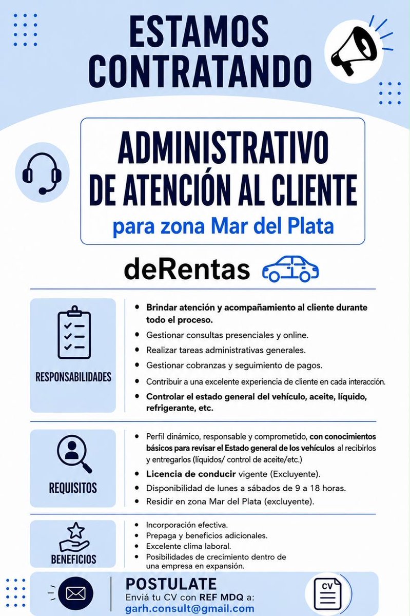 BolsaCITMDP's tweet photo. Empleo Trabajo en Mar del Plata
#Empleo #Trabajo #BolsaDeTrabajoCITMDP #MarDelPlata #MDP #MDQ #Temporada #Oportunidad #CV #Curriculum #Oportunidades #BuenosAires #Argentina . https://t.co/GjE0lmg71g