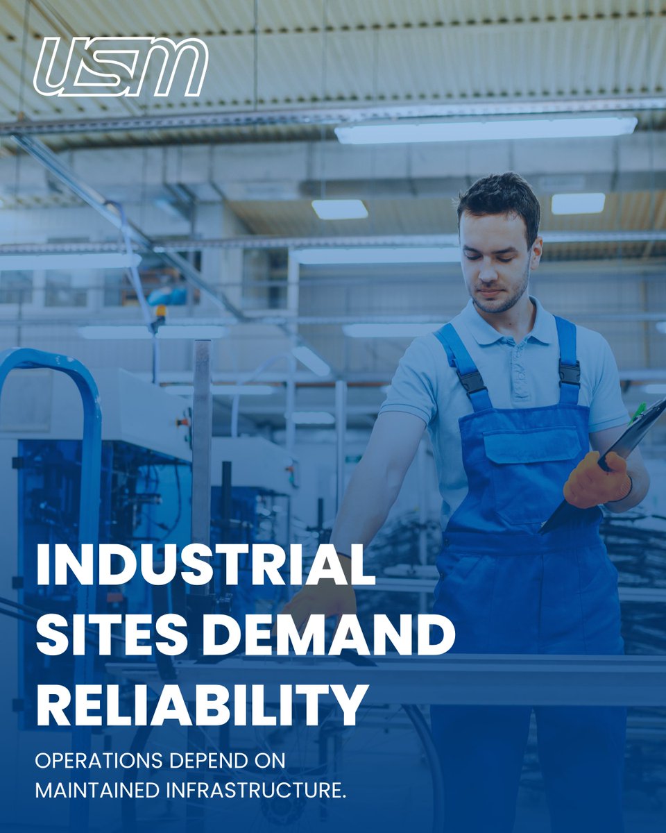 USMMENA1's tweet photo. Industrial environments depend on dependable facility management to keep operations moving.

#USM #IndustrialFacilities #FacilityManagement #BuildingMaintenance #Operations #HardFM #IntegratedFM #FactoryManagement #FacilityServices #Reliability https://t.co/DErPlhqX46