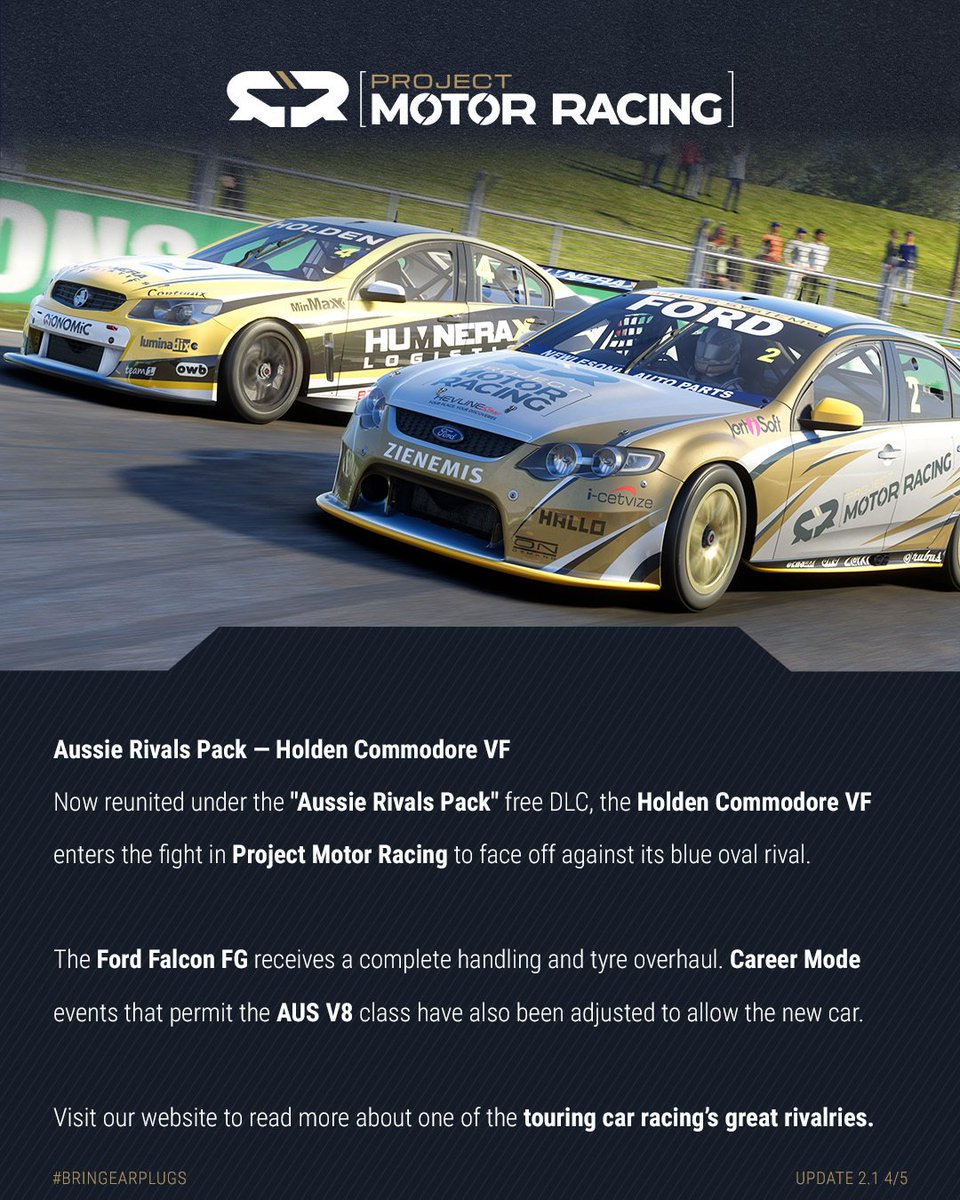 projectmracing's tweet photo. The Holden Commadore joins the fight.
#BRINGEARPLUGS https://t.co/cKsRFJsYWw