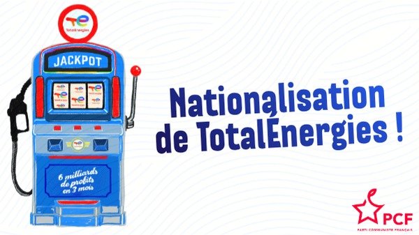 OrvaultPcf's tweet photo. @humanite_fr 🔴Signez la pétition du @PCF pour nationaliser de #TotalEnergies⤵️
https://t.co/iR0IQdUD3D
Reprenons la main sur nos outils de production et créons un pôle public de l'énergie!✊
#PCF #nationalisation #biencommun https://t.co/bVd6knotm9
