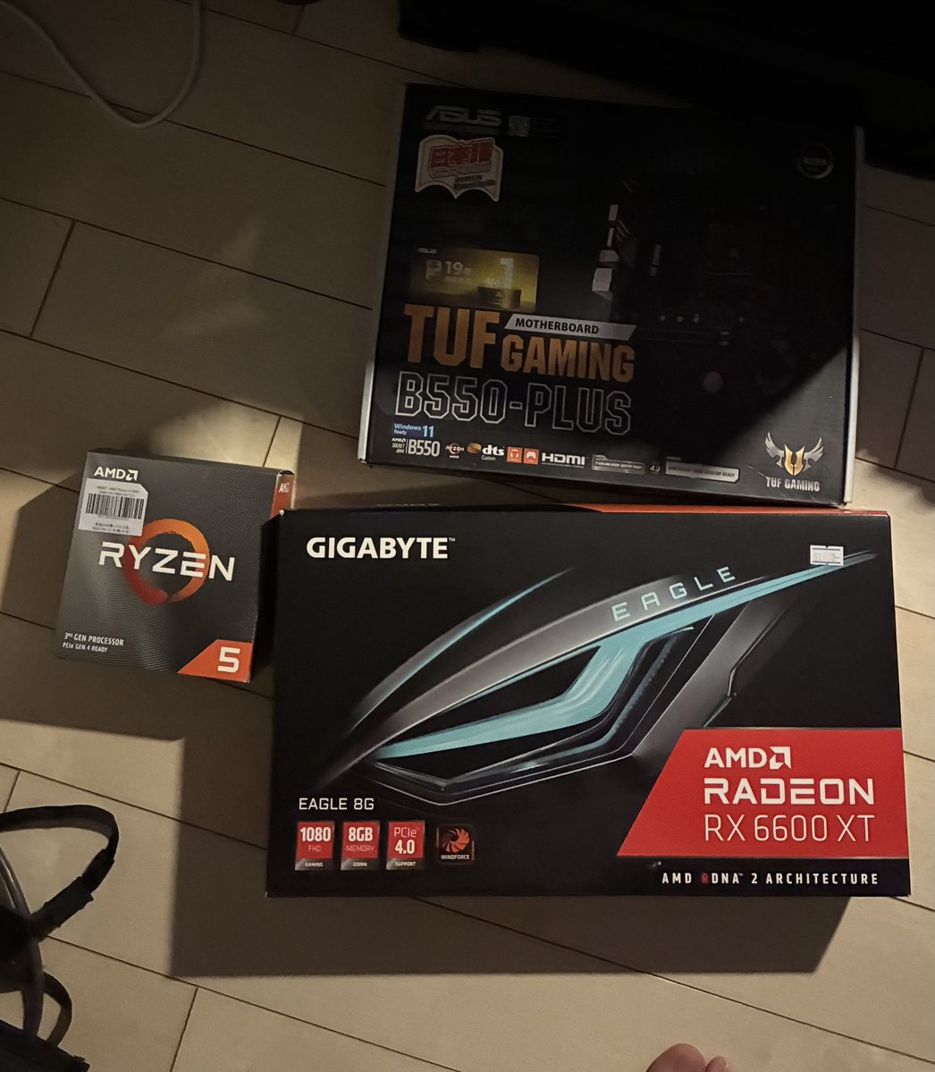 nikazi_'s tweet photo. Intelに乗り換えようと思ってるんだけど誰か買いたい人いる？
R5 3600 箱付き 純正クーラー使用
RX6600XT 箱付き
タフゲーミング B550 plus 下スロットラッチ破損 サタコネクタ認識不良2つ
メモリ 8✕２ 2666
だいたい5.5K辺りで欲しい人いない？
値下げも考えます

拡散お願いします。 https://t.co/cPRavsm3YI