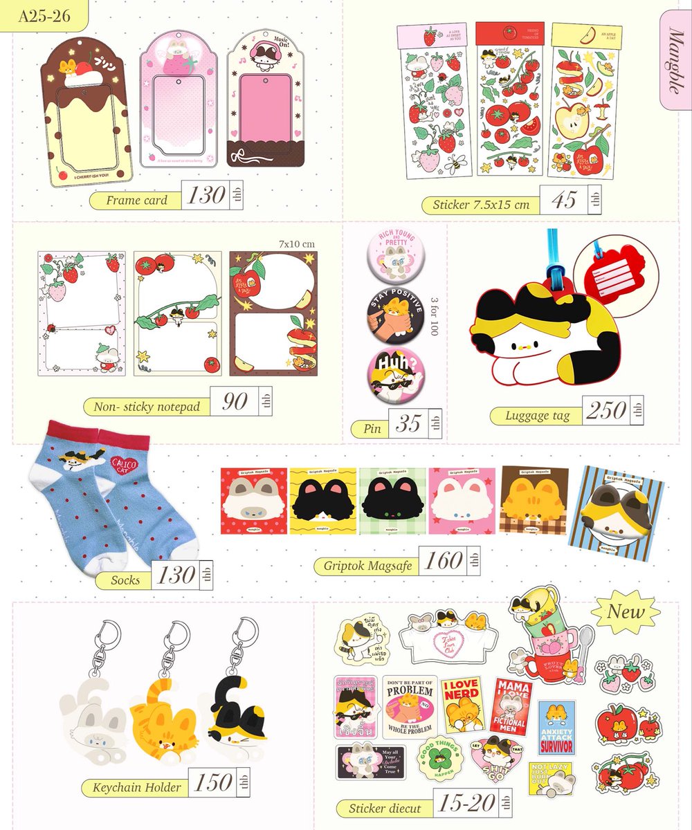 mangg_ble's tweet photo. Catalog 🍀 A25-26 #CreatorAlley4 

สินค้าใหม่มาแล้วว ദ്ദി ˉ͈̀꒳ˉ͈́ )✧ แวะมาหากันได้ค่า ภาพสินค้าและโปรโมชั่นรายละเอียดต่างๆอัพเดทใต้เธรดนะคะ 

♡ Westgate hall, Central Westgate 
1 Aug 2026 | 10.30-18.00 https://t.co/M6SbxIJ9OP