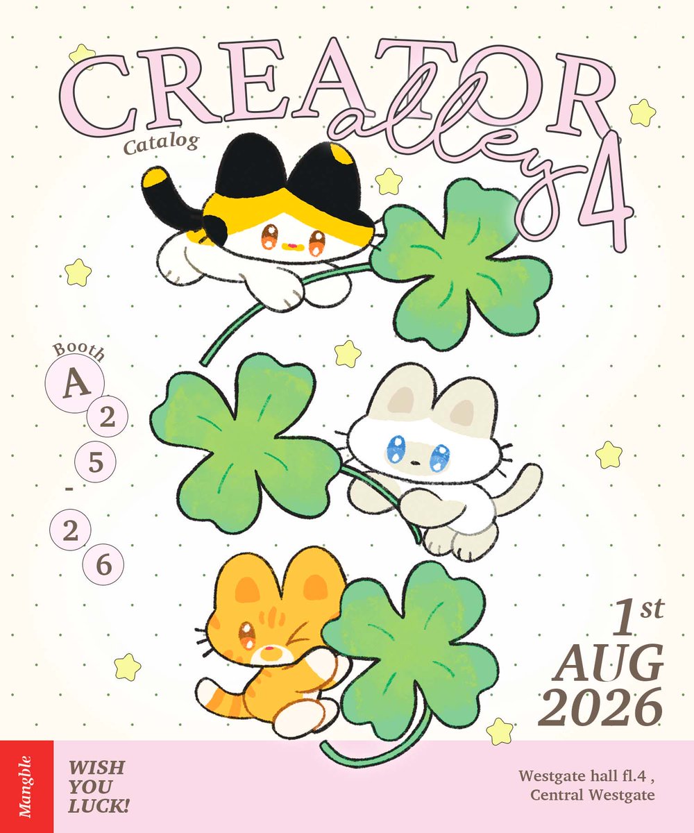 mangg_ble's tweet photo. Catalog 🍀 A25-26 #CreatorAlley4 

สินค้าใหม่มาแล้วว ദ്ദി ˉ͈̀꒳ˉ͈́ )✧ แวะมาหากันได้ค่า ภาพสินค้าและโปรโมชั่นรายละเอียดต่างๆอัพเดทใต้เธรดนะคะ 

♡ Westgate hall, Central Westgate 
1 Aug 2026 | 10.30-18.00 https://t.co/M6SbxIJ9OP