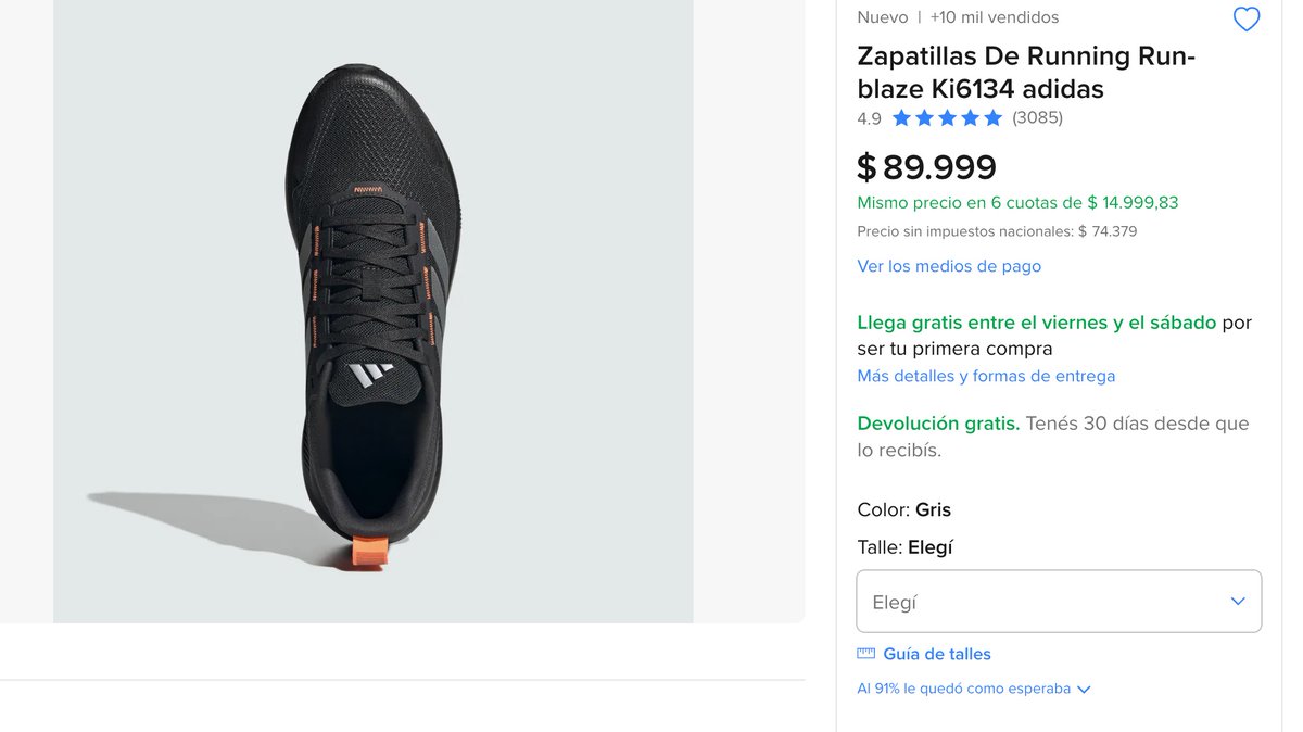 ElChadOfertas's tweet photo. 👟 ADIDAS A $89.999 PARA ENTRENAR Y USAR TODOS LOS DÍAS.

Cómodas, livianas y con ese diseño negro que combina con todo. De esas que comprás para correr y terminás usando hasta para ir al súper.

6 cuotas sin interés.