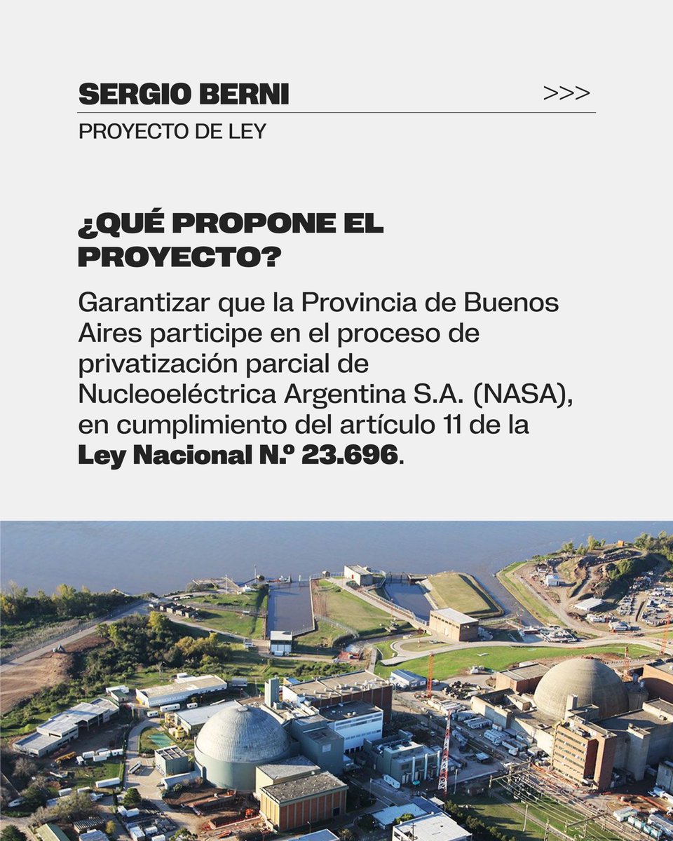 SenadoresFP_PBA's tweet photo. El senador @SergioBerniArg presentó un proyecto para que la Provincia ejerza el rol que le corresponde en la protección de las centrales nucleares. https://t.co/MiLi9nLpzn