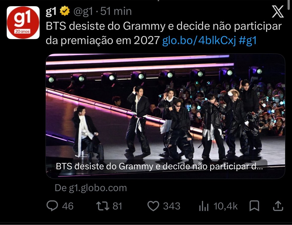 vmincartier's tweet photo. não é a primeira vez e nem a última que o g1 quando noticia algo do bts lança uma manchete tendenciosa como essa pra gerar controvérsias sobre oq de fato aconteceu. foi da mesma forma com o caso da pietra bertolazzi e tá na hora da gnt cair em cima desse tipo de coisa https://t.co/gNBzXfJjy3