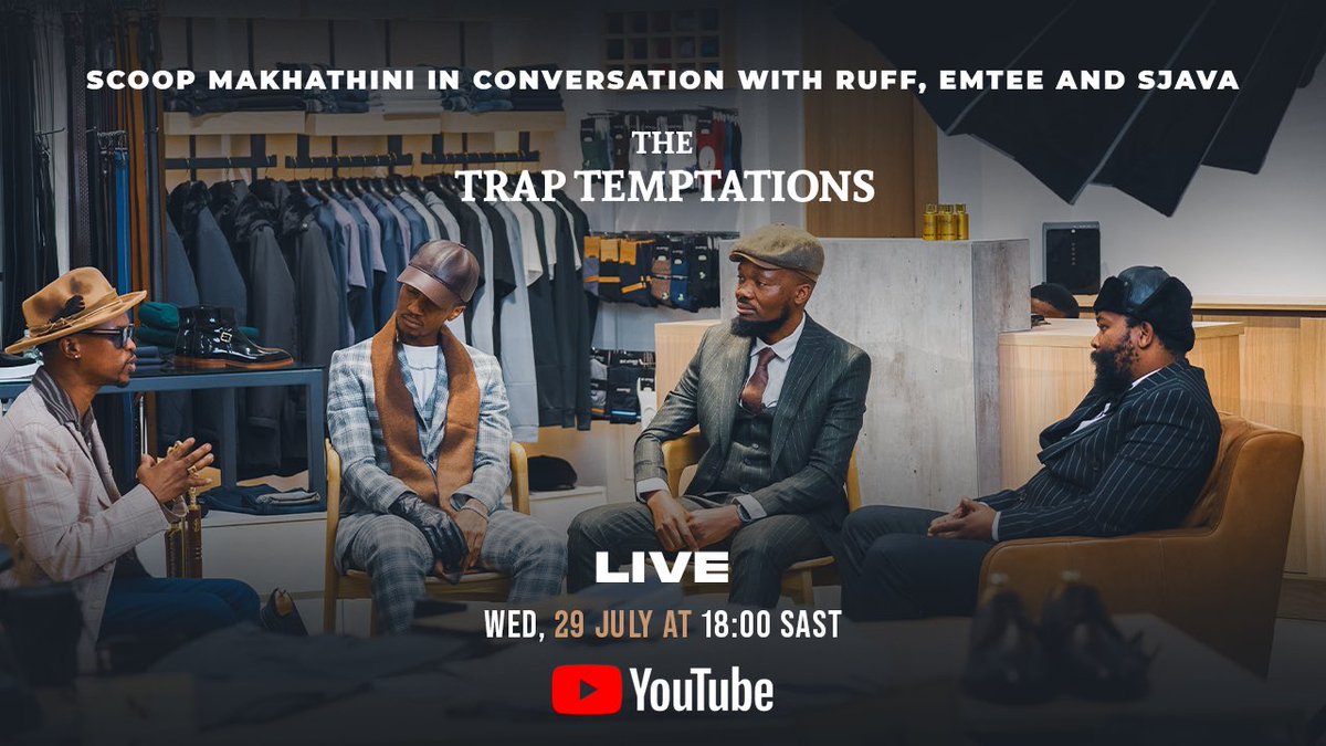1020cartel's tweet photo. Join Scoop Makhathini in a 3 part interview with @Ruff_atm, @emteerecords and @Sjava_atm as they unpack the journey, the music and everything behind The Trap Temptations.

All 3 parts go live today at 18:00 on YouTube : https://t.co/6gzzrDtthZ 

#traptemptations https://t.co/ClKfk0gAYs
