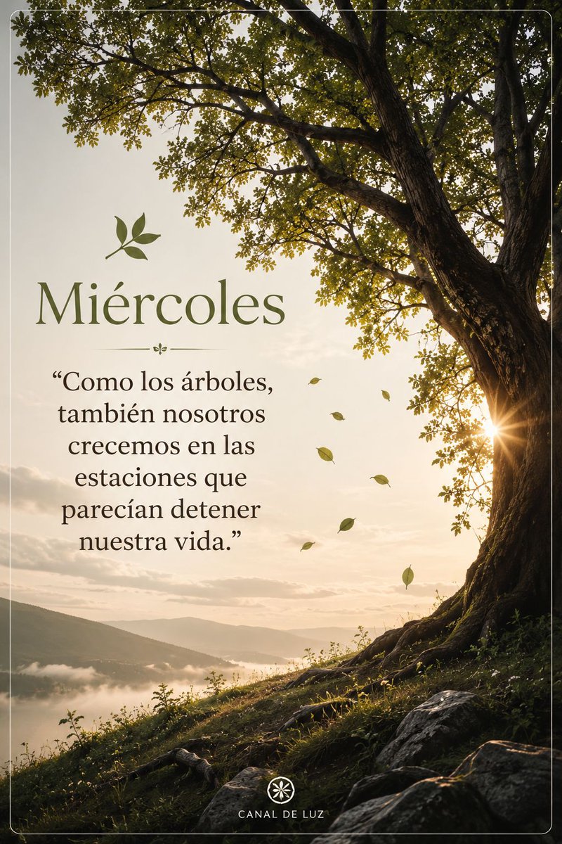 ReikiCanalDeLuz's tweet photo. 🍃 Miércoles
"Como los árboles, también nosotros crecemos en las estaciones que parecían detener nuestra vida." https://t.co/vDuBVn5szh