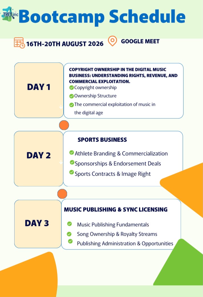 thetretinc's tweet photo. WE PRESENT TO YOU OUR BOOTCAMP SCHEDULE. 5 DAYS OF EDUCATIVE EXPERIENCE. https://t.co/Cm8oQITlyT