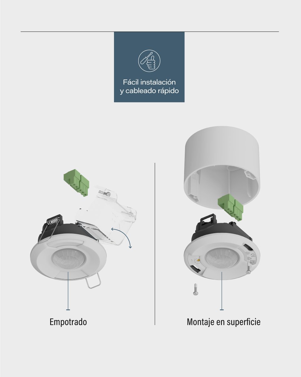 LegrandGroupES's tweet photo. Los detectores de movimiento y presencia Green-i™ redefinen la eficiencia energética. Una gama flexible y adaptable a cualquier entorno, que responde a los retos de rendimiento y la gestión óptima de la energía. https://t.co/wkKHgnAzoQ