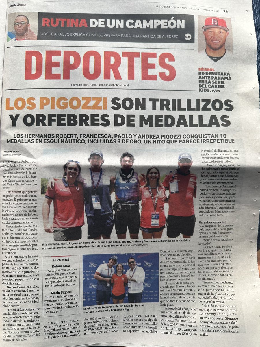 MiguelALicey's tweet photo. Orgullo Nacional 🇩🇴🇩🇴🇩🇴 Esa familia merece todo nuestro respeto !!! Muchos años de sacrificio y disciplina de los padres y de los hijos los llevan hoy a poner nuestra bandera en lo más alto !!!! Dios bendiga a los Pigozzi🙏🤙🇩🇴🙏@Enrique_Rojas1 @YancenPujols @bienvenidorv @Elreydelaradio @AlexLuna_1 @TigresdelLicey @Yankees @manuellunasued @LunaValienteRD @JLMendoza_ @FelipeVicini @hgomez27 @ElTioElie @mikedeportes @TomasTroncosoJr @fjravelo63 @LuichySanchez @TenchyRodNYC @