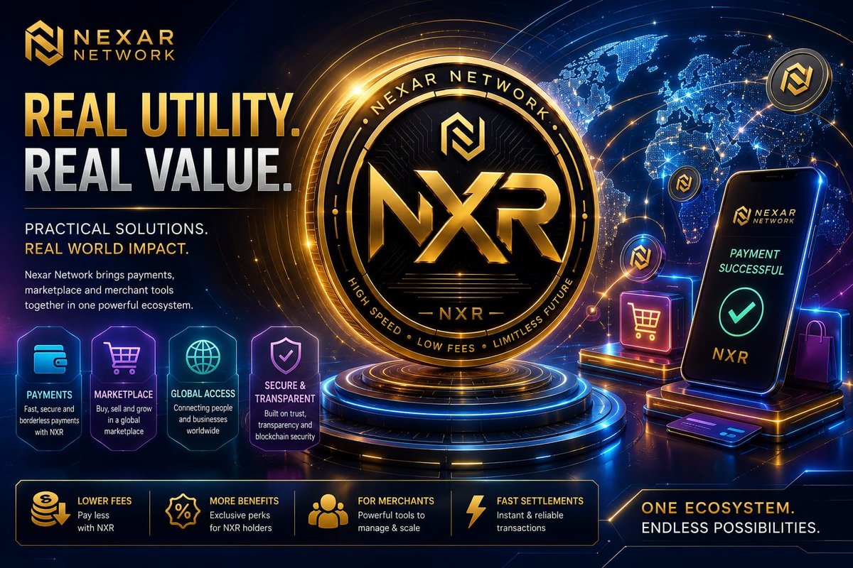 NexarNetwork1's tweet photo. The future of blockchain isn't about creating more tokens.
It's about solving real problems.
At Nexar Network, we're building a platform where merchants and customers can connect through fast, secure, and borderless crypto payments.
This is only the beginning.
The future is utility. The future is adoption.