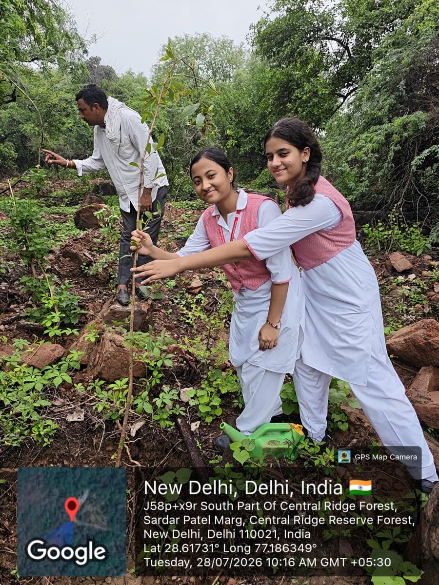 harshagujaratan's tweet photo. The future of conservation looks bright as 25+ students came together to plant 75 saplings at Central Ridge, spreading the message of protecting nature for generations to come. @HMOIndia @CMODelhi @mssirsa #EkPedMaaKeNaam #GreenFuture https://t.co/6KpPdUyhtE