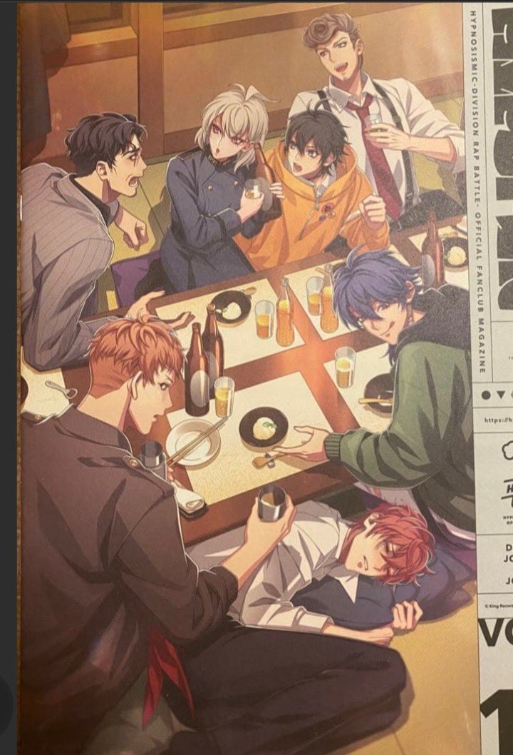 cRoriander's tweet photo. Theres so much happening here oh my god. Rei and saburo fighting, nemu and hitoya being nosy, doppo passed tf out, and rio and dice concerned in various degrees for him 😭😭😭 https://t.co/qrUXI6IcmG