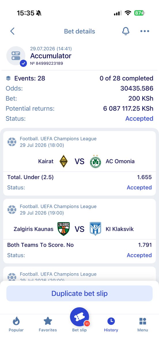 LevyKingTips's tweet photo. 30k odds
6 million loading

Paripesa code:: U4GA7

Not on Paripesa Register here
👉 https://t.co/pRcOLcrPXF
USE PromoCode 👉 LEVY
Download App 👉 https://t.co/qsgYwBfRtn https://t.co/gsw8c3HBW8