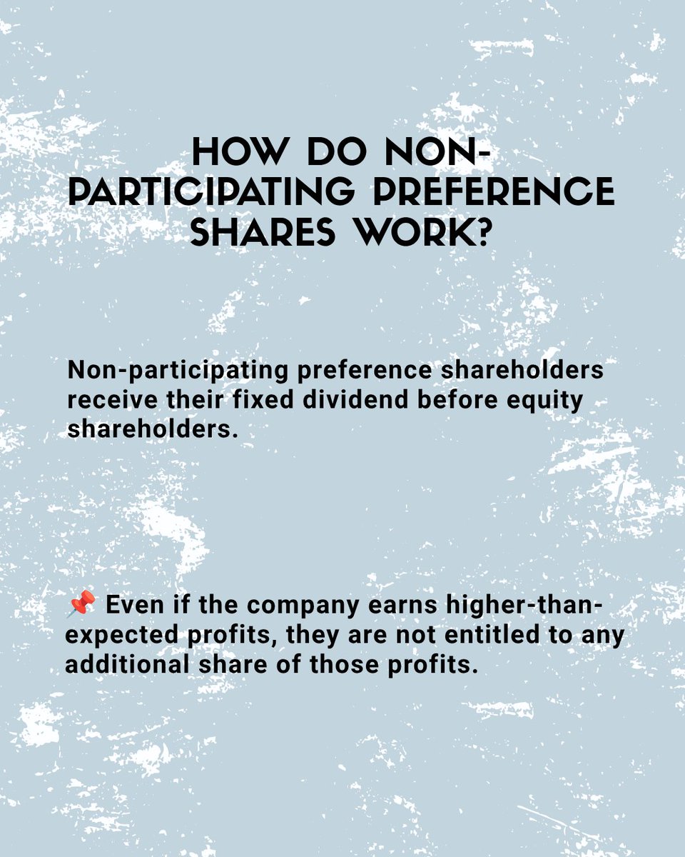 FMStockTalk's tweet photo. Learn how Non-Participating Preference Shares provide fixed dividends without sharing additional profits.

#NonParticipatingPreferenceShares #PreferenceShares #StockMarket #Investing #CorporateFinance #CapitalMarkets #InvestorEducation #FinancialLiteracy #FinancialMindss https://t.co/nyh2jjSR29