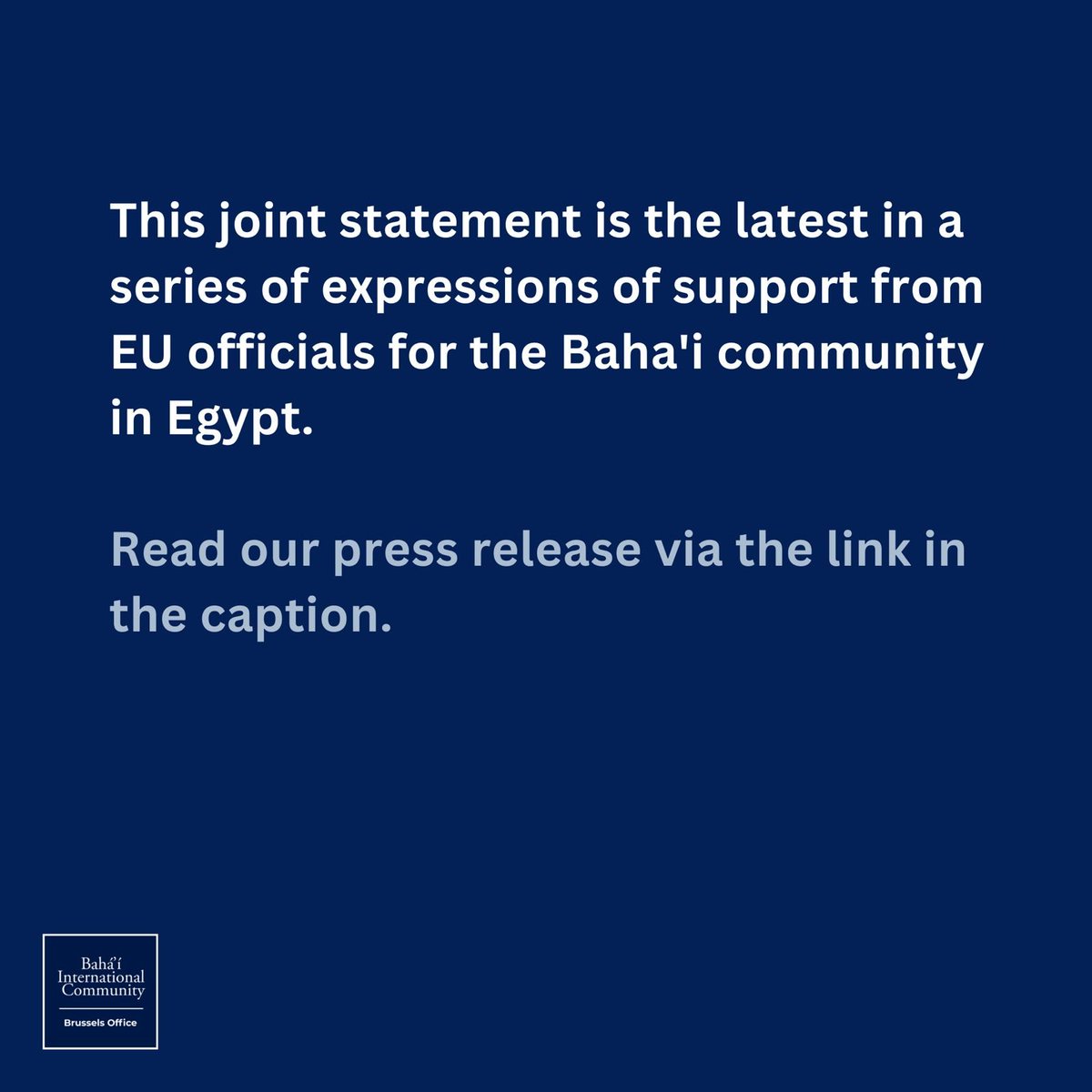 BahaiBIC_Europe's tweet photo. While Egypt’s Constitution guarantees freedom of belief, the joint statement notes that persistent failures in implementation leave both recognised and unrecognised religious minorities without effective legal protection or the ability to freely manifest, change, or adopt their religion or belief. 

115 members of European Parliament and national parliaments across Europe have co-signed a statement calling on Egyptian authorities to “fully uphold the freedom of religion or belief” in the country for Baha’is, Coptic Christians, and all religious minorities. 

https://t.co/C6Lg7rEY0A 

#Egypt #bahais #humanrights #freedomofreligion