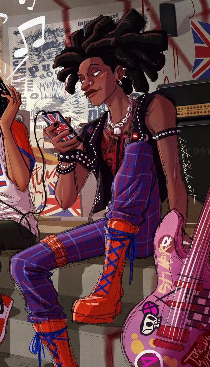 BBCHeroRIVALS's tweet photo. 🕷️Starter for @SlayerAcad4d 

Hobie was smoking through the halls as he sighed seeing a poster for a Summer dance event as he was gonna be playing the music there. 

“Dammit .. I still need a date ..!?”

He then thought about his crush! Smirking he made his way to Yessica. 

“Hey ..! Yessica..? Are you busy for the summer dance?”
