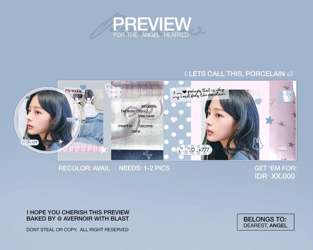 chaodtic's tweet photo. Repost much be appreciated! 

Buddies, malam ini aku membawa 4 template layout (porcelain, angel-kiss, ichigo, stardust) yang bisa dijemput sekarang juga by DM. 

📞 + Untuk price dan tnc template, mohon scroll down thread ini, terimakasih banyak! #bealanja https://t.co/AhZBSH93ip
