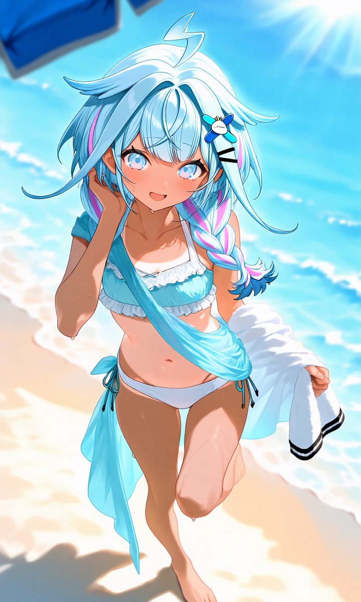 KuroiNu_17's tweet photo. FGと過ごす特別な夏休み！

ヘルシーな日焼け肌と個性豊かな水着姿は、見ているだけでテンションMAX！

5人の魅力がぎゅっと詰まった写真は何度見ても飽きないね✨
あなたが手を繋いで一緒に波打ち際を走りたいのは誰ですか？

#ホロライブ #FLOWGLOW #AIイラスト https://t.co/rUFxmSTGaS