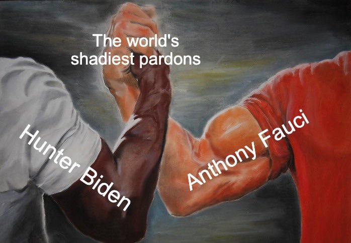 RandPaul's tweet photo. There’s only ONE other pardon as extraordinary as Fauci’s: Hunter Biden’s.  Both are vague, don’t list any specific crimes, and may or may not have actually been signed by the president. https://t.co/pLni0sHRPa