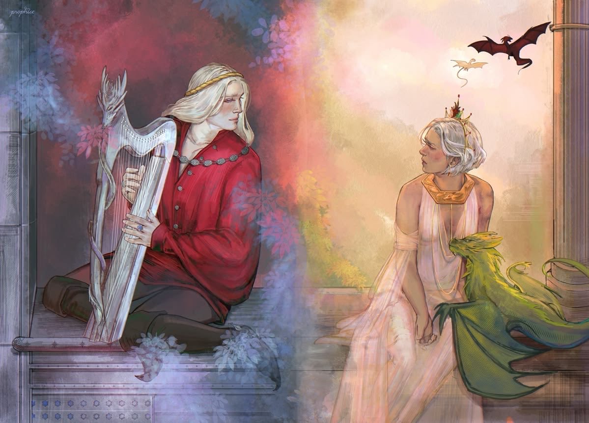 theesilverqueen's tweet photo. #danyweek2026 day 4: family, duty, &amp; identity | “The knight gave her a curious look. ‘You are your brother's sister, in truth.’ ‘Viserys?’ She did not understand. ‘No,’ he answered. ‘Rhaegar." AGOT, Daenerys VII
beautiful artwork by prophicc https://t.co/drFEHupLPC