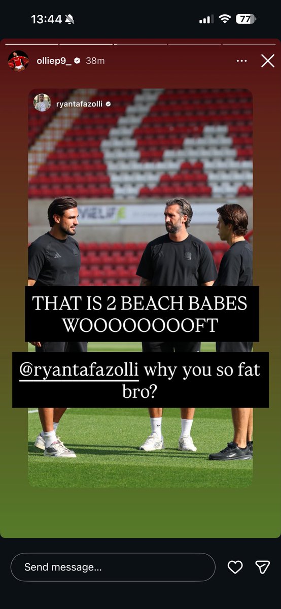 MaxTownsend06's tweet photo. Ollie Palmer responds to the comments 😂 #stfc https://t.co/QQPRprcDt4