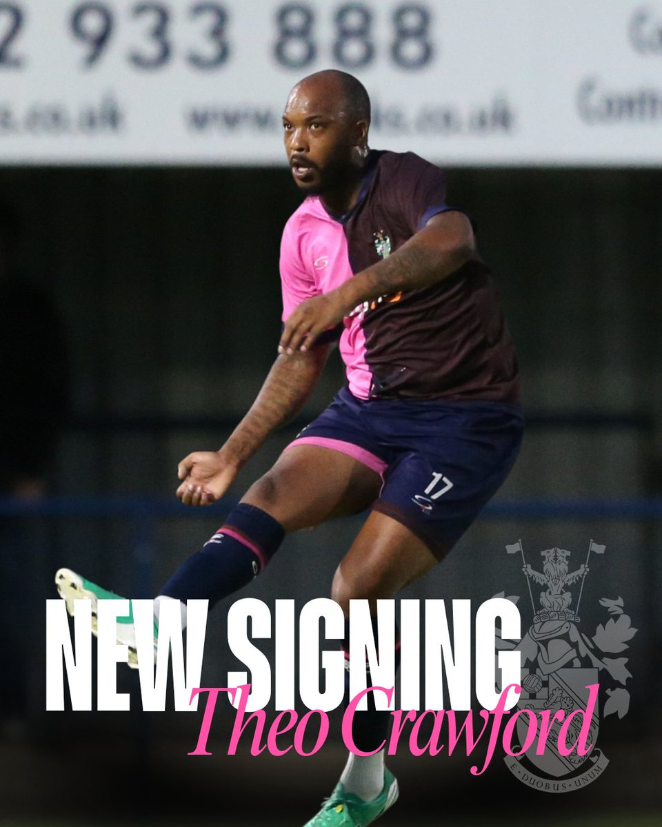 CorinthianCas's tweet photo. Welcome to Corinthian-Casuals, Theo Crawford! 🩷🤎

An experienced head who can operate as a central midfielder or centre-back, he made over 100 appearances for an upwardly mobile Hanworth Villa before moving to Chipstead, where he played against us last season.

He is unavailable for the season opener this weekend due to suspension but after making his first friendly appearance for us last week, he's raring to go.