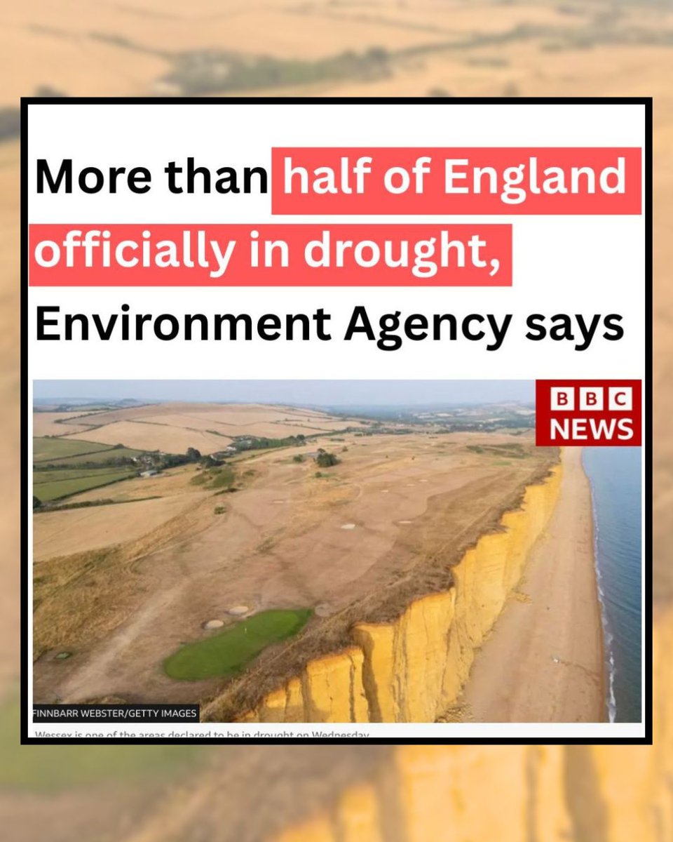 RiverActionUK's tweet photo. 🚨 More than half of England is now officially in drought.

Water companies have known for years that climate change means hotter, drier summers. Instead of preparing, they allowed infrastructure to crumble, failed to fix leaking pipes, and carried on extracting vast amounts of water from our rivers.

Meanwhile, BILLIONS have flowed to shareholders and executive pay. 💷 📈

Now millions of people are being told to put away their hosepipes while rivers run dry.

This isn't bad luck. It's the result of a broken system that rewards failure instead of resilience.

The Government must urgently review abstraction licences and deliver a fully funded water security plan that protects people, rivers and our future.

https://t.co/2J1cEHBYKb

#watercrisis #RescueOurRivers