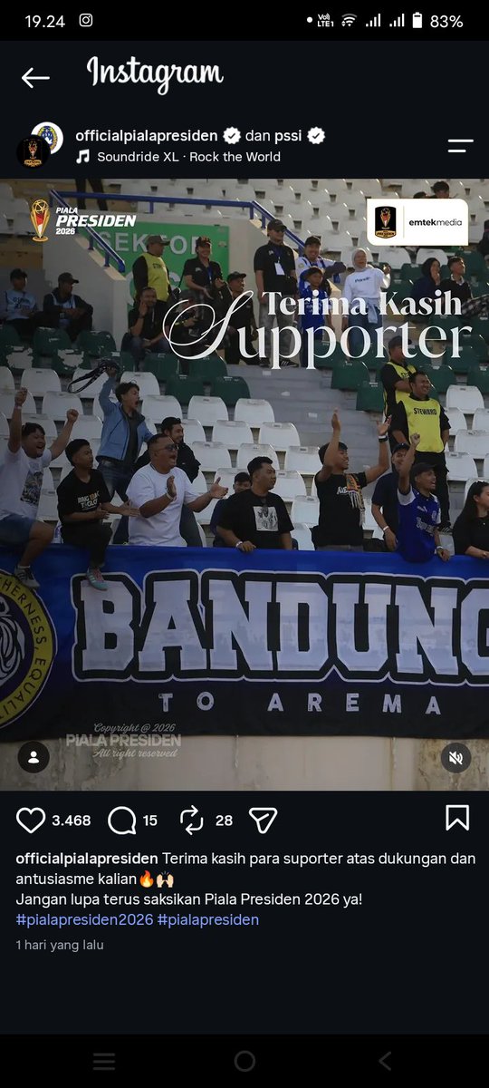 the165jt's tweet photo. apapun bentuk kreativitasnya dan hal lain kita harus tetap kita support dan tetap memberi dukungan untuk tim kebanggaan kita semua. kita dukung tim kita agar tetap menang di piala presiden 2026! semangat guysss 👌🏻
https://t.co/98FrjRzHZe
#DuelKlasikPialaPresiden
PSMS vs Persebaya https://t.co/BhnabiFMVw