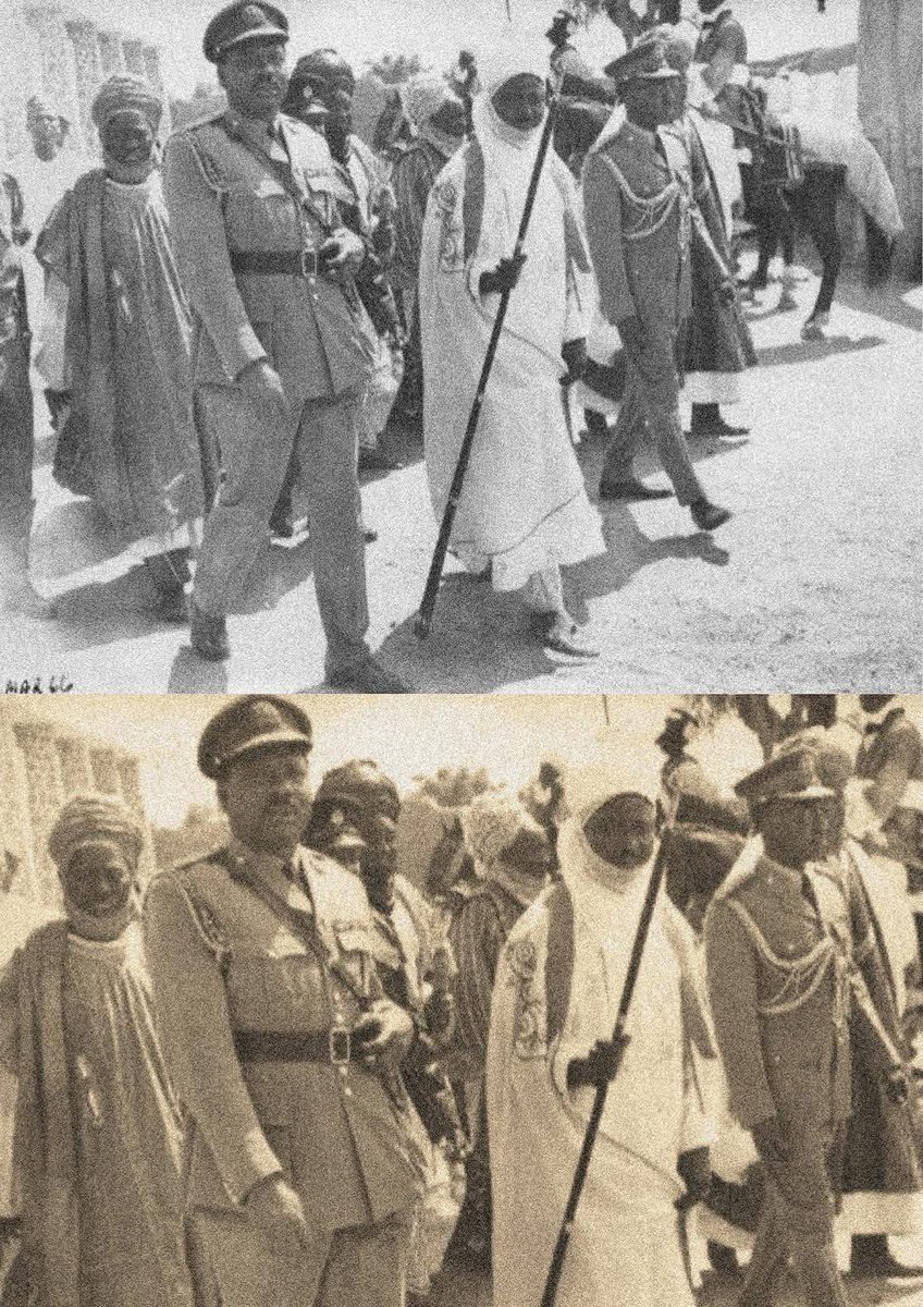 AloyEjimakor's tweet photo. On this anniversary of General Ironsi’s death, let us recall that he was killed for believing in #OneNigeria &amp; so were thousands of Igbos who did not heed the early warnings to return to East. This picture depicts Ironsi in Kano with Emir Bayero few weeks before he was killed. https://t.co/woywttvYbL