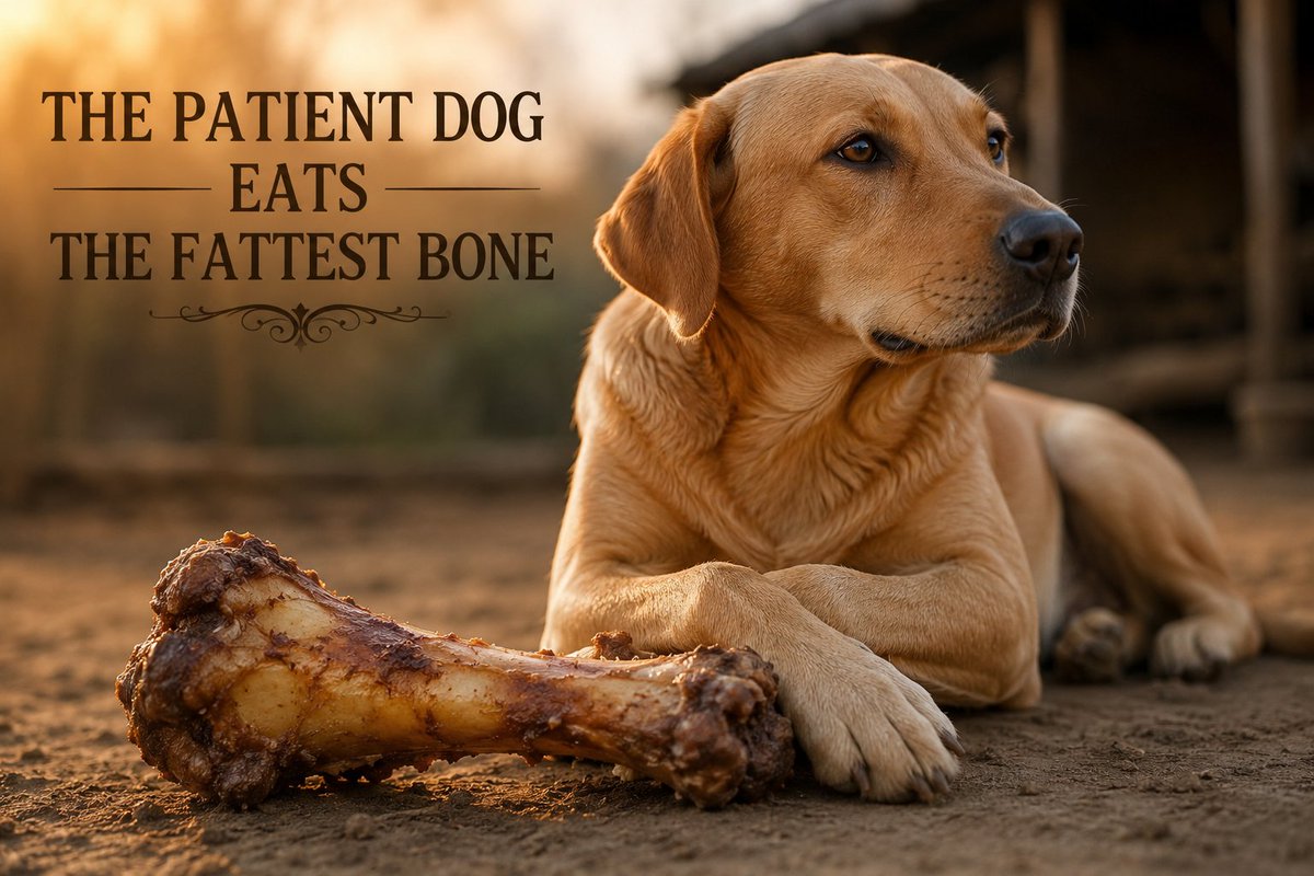 FIRSTMCGO's tweet photo. Hey @grok do you believe the concept of the patient dog eat the fattest bone? https://t.co/m5htDCdFuK