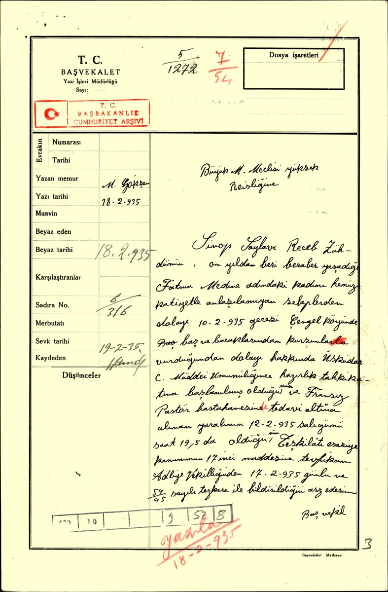 MertEfeKeIes's tweet photo. Belgelerle Gerçekler - 314

Yıl 1935!

Beraber yaşadığı Fatma Medine isimli kadını öldürmekten sanık Zonguldak Milletvekili Recep Zühtü'nün muhakemesinin menine karar verildiği. https://t.co/6A0zJLjUBI