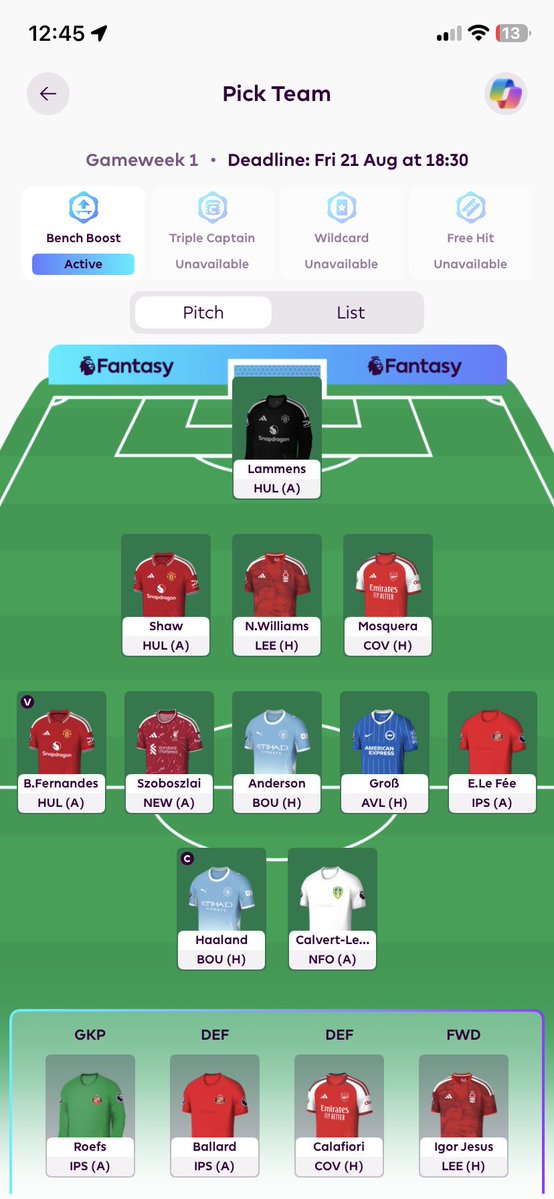 aidanjxnes's tweet photo. @AlexVolloFPL Gives me some more confidence for my BB1 maybe I should look into Williams to aina and Ballard to mukiele https://t.co/z9C6FIaIse